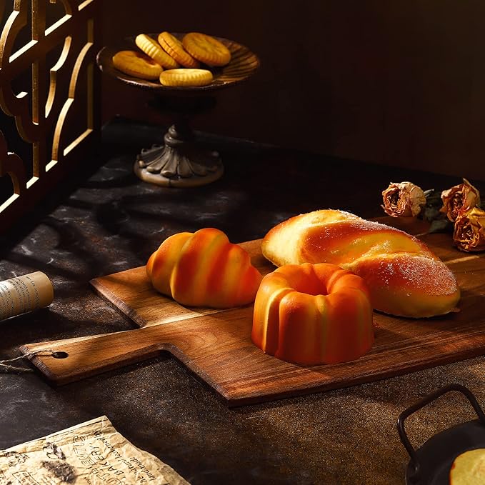 Cutting Board Set, 18 Pieces Acacia Wood with Built-In Handles