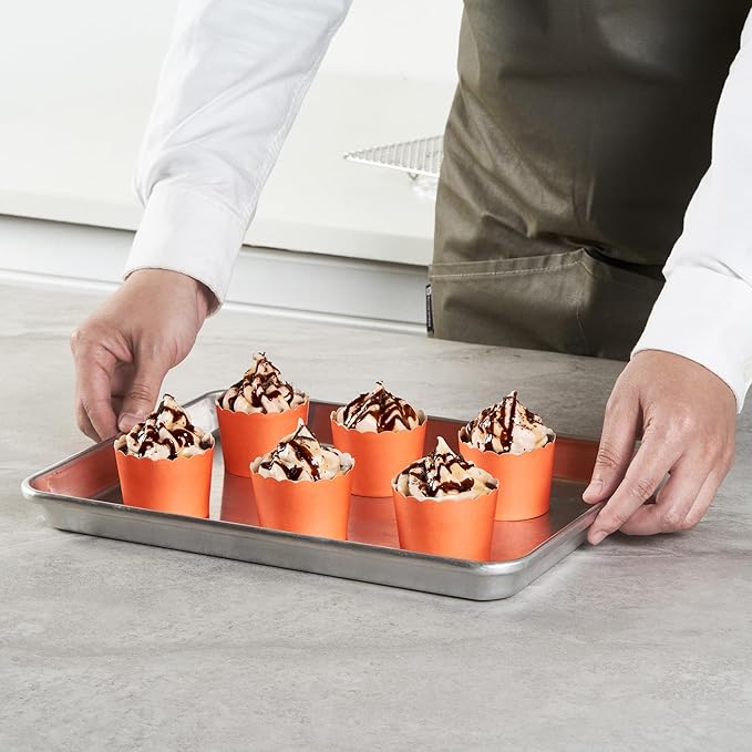 Baking Cups, 200 Count Orange Paper Cupcake Liners, Oven-Ready, Greaseproof