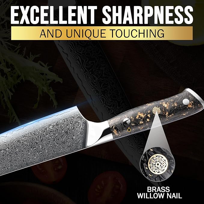 Elite Series 7 Inch Santoku Knife VG10 Damascus Steel – 7in
