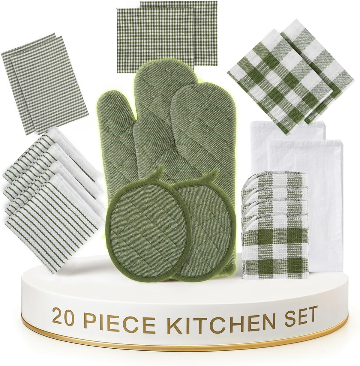 Kitchen Towel and Pot Holder Sets 20 Pc - Eco Friendly Reusable Cotton Dish