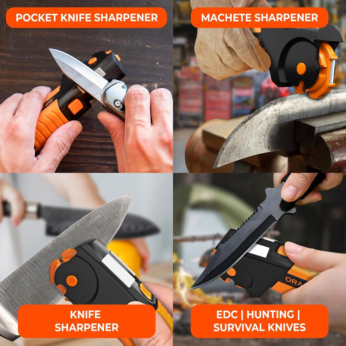 Orange Ninja 7-in-1 Garden Tool & Knife Sharpener- One Tool for Every Blade – size reference