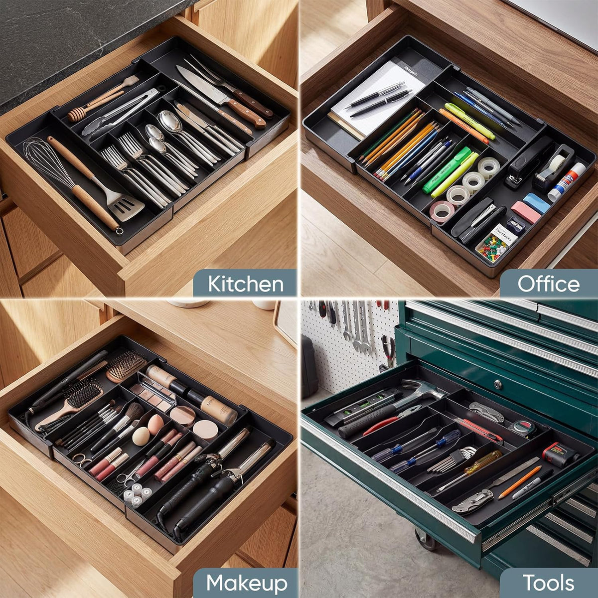 Silverware Drawer Organizer, 9 Slots Expandable Kitchen Drawer Organizer – features