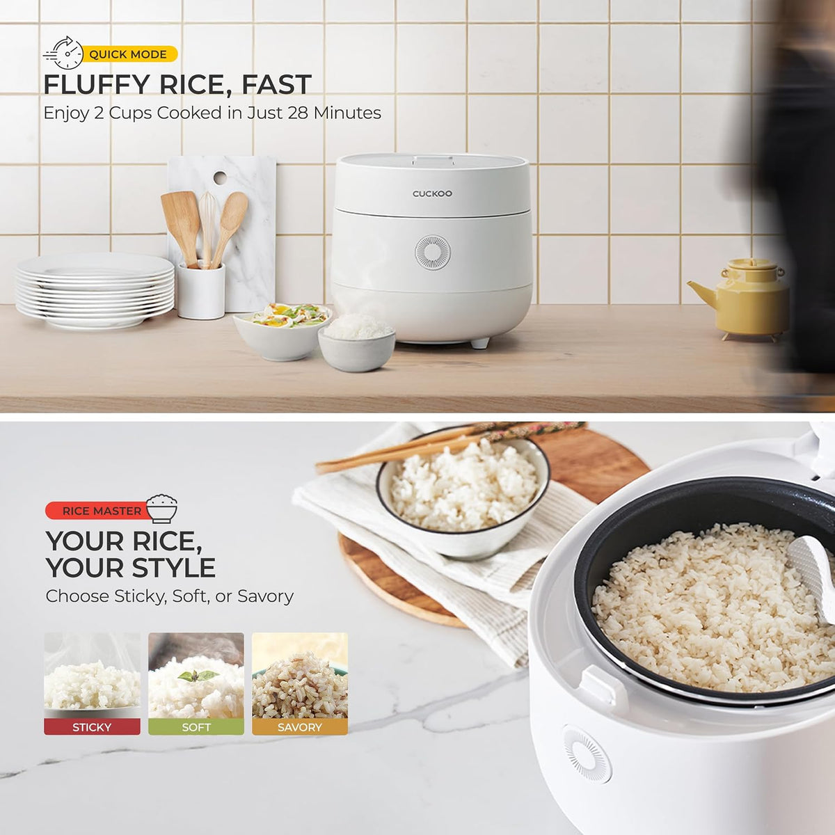 Micom Fuzzy Logic Rice Cooker, 12-Cup Cooked, White, CR-0675FW – size reference