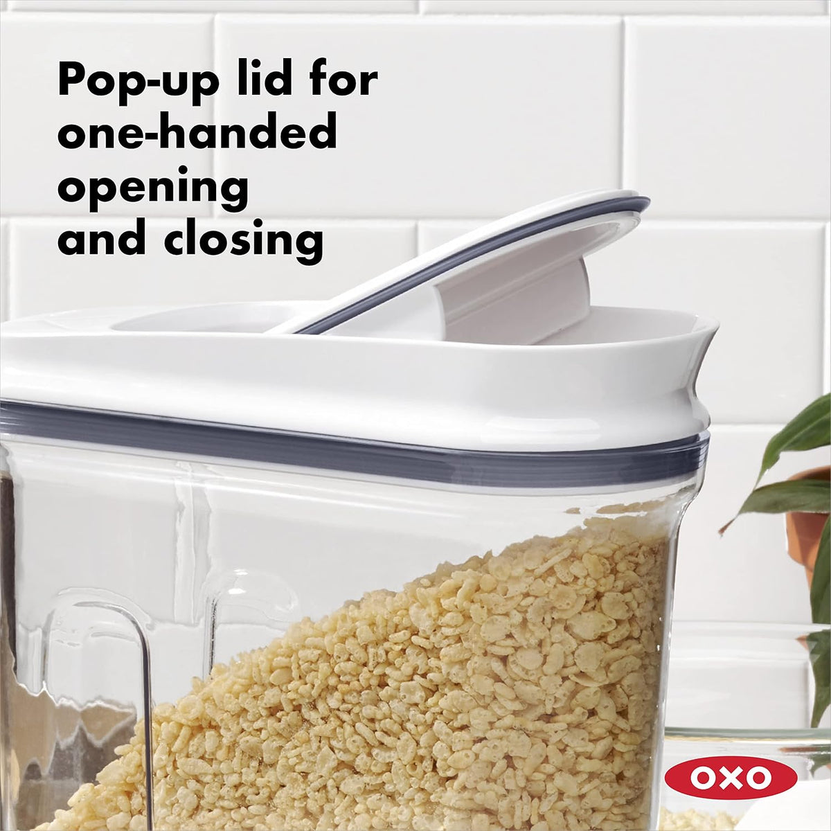 Good Grips POP Airtight Cereal Dispenser 3-Piece Set, 3.4 Qt Each – detail