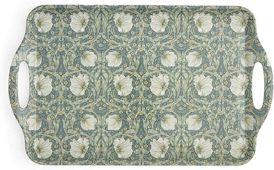 Pimpernel Morris & Co Privat Melamine Tray with Handles - Pastel Floral Serving Tray for Entertaining, Garden Dining, Afternoon Tea Display - Lightweight & Durable 19 x 12 Inch Serveware