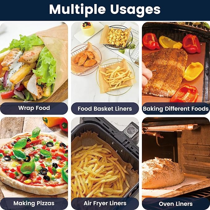 320 PCS Parchment Paper Sheets 9x13 Inch, Unbleached Parchment Paper for Baking, Non-Stick Precut Parchment Sheets for Baking Grilling Frying Steaming