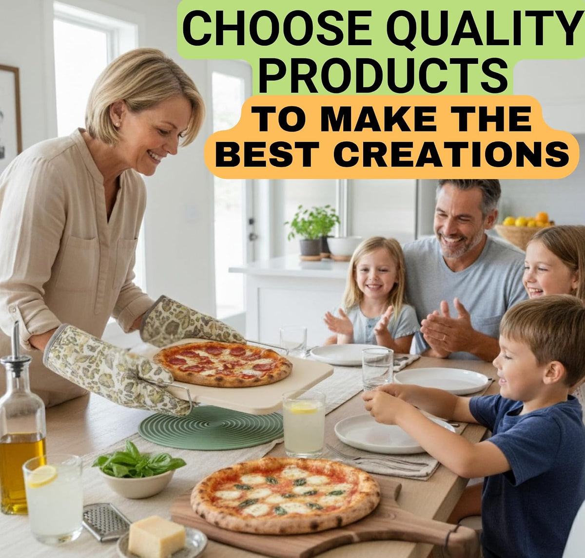 Pizza Stone for Oven and Grill Set - 5PCS Pizza Making Accessories Kit - 15 – size reference