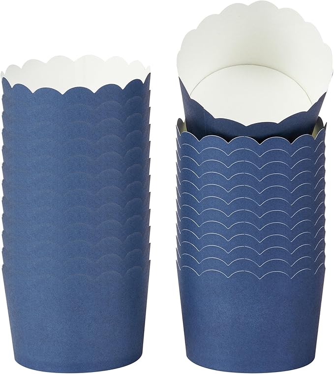 Paper Baking Cups, 200 Count Midnight Blue Scalloped Cupcake Liners