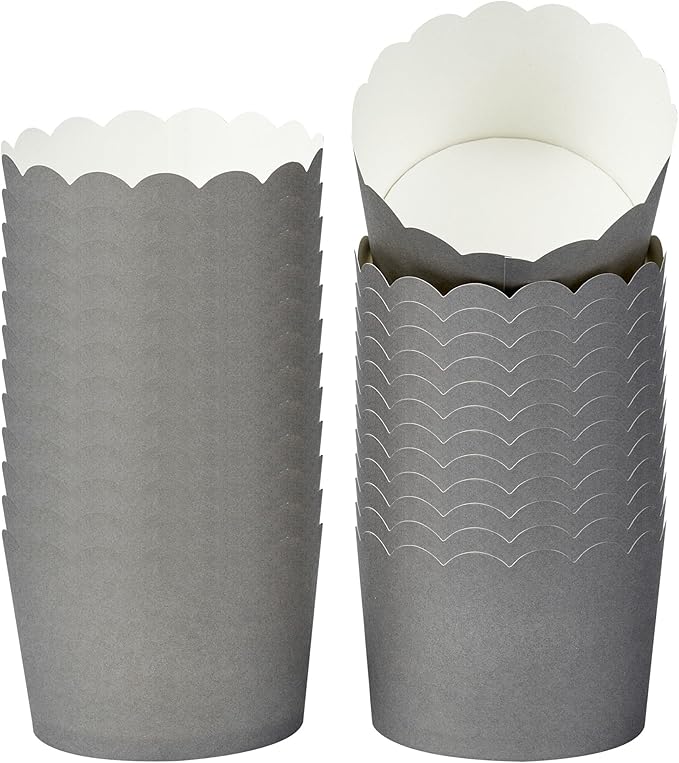 Baking Cups - 10 Ounce Gray Paper Cupcake Liners, 200 Count