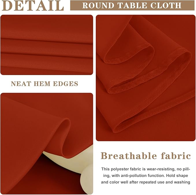 Tablecloths, Square Rust Polyester, 70 x 70 Inch