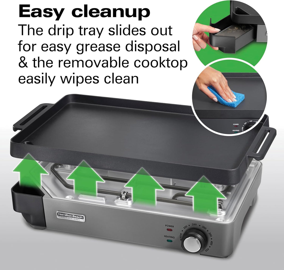 Cast Iron Electric Griddle & Indoor Grill – size reference