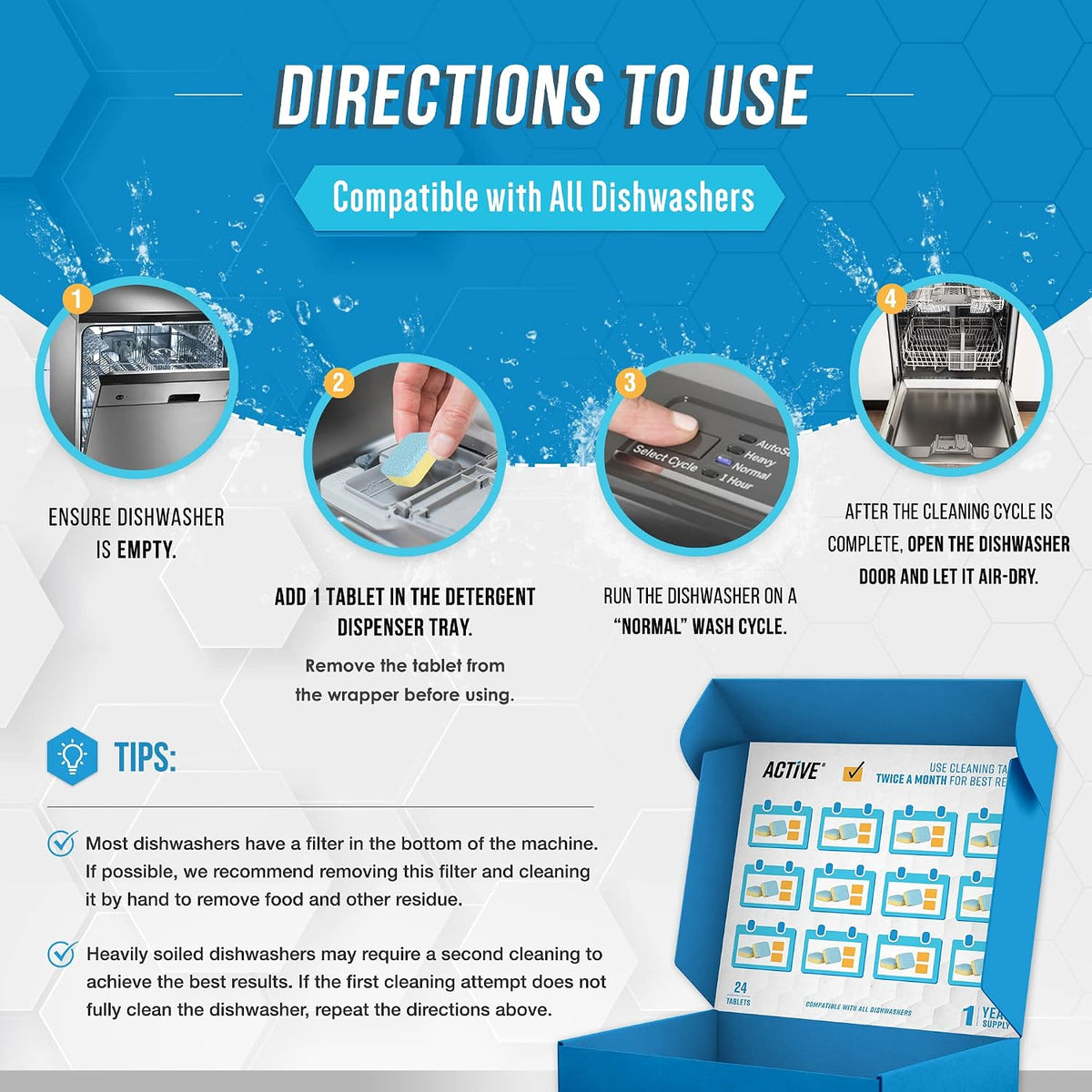 Washing Machine Dishwasher & Disposal Cleaning Tablets - Appliance Refresh – size reference