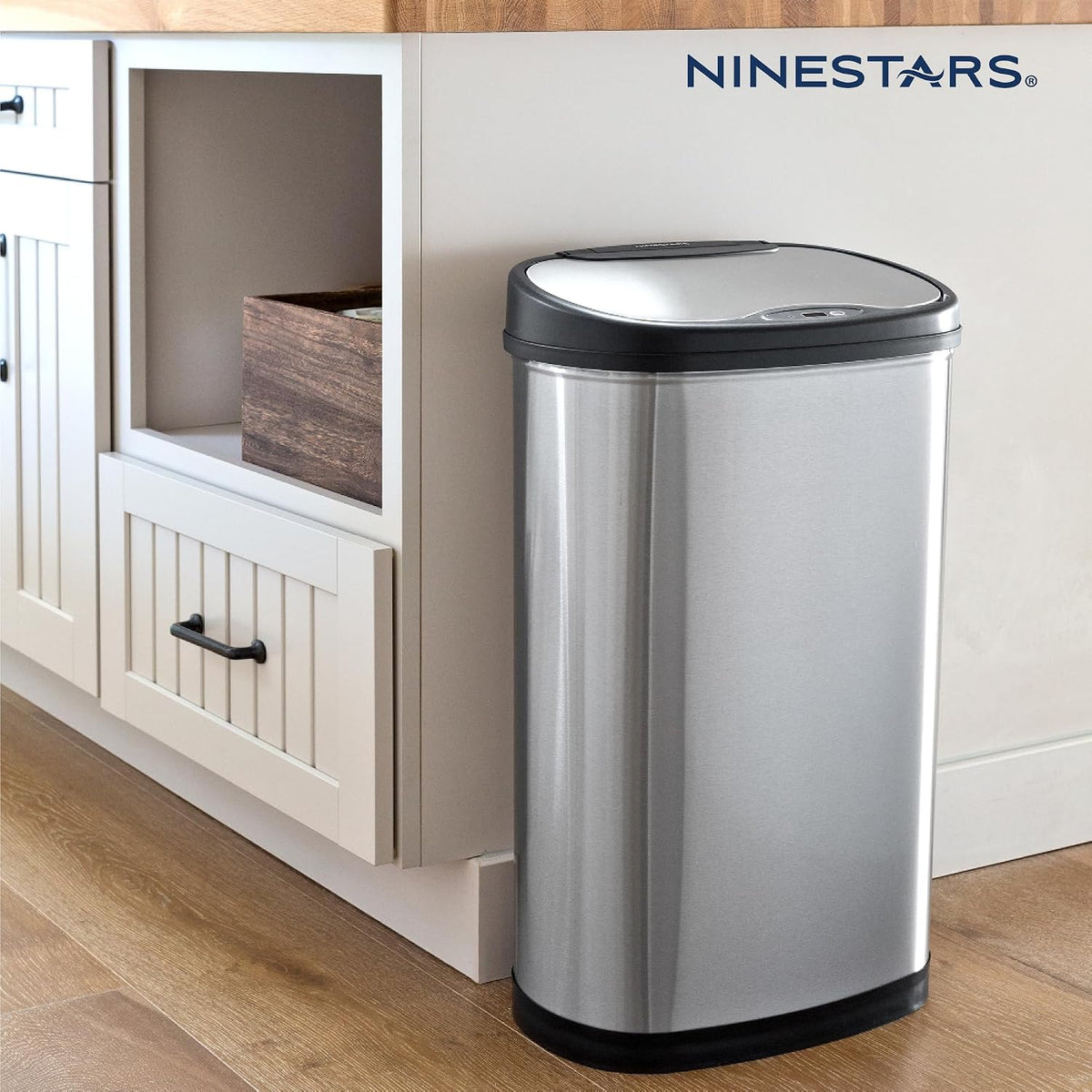 13 Gallon Oval Automatic Trash Can, 50L Touchless Motion Sensor Garbage Can – alternate view
