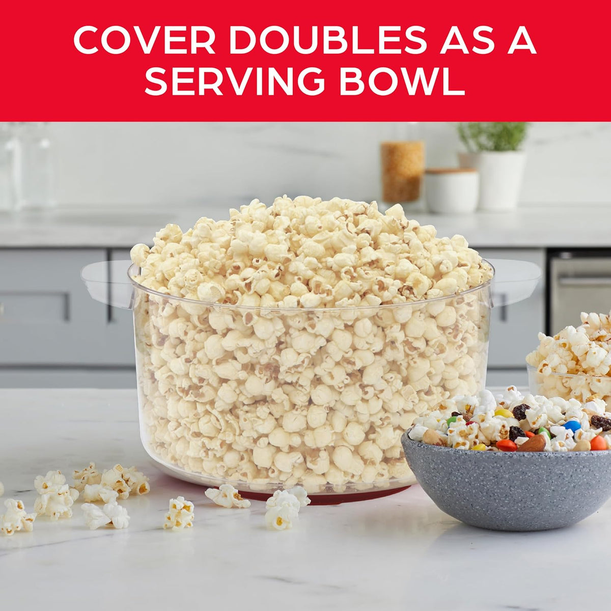 Stir Crazy Popcorn Popper, Hot Oil Popcorn Maker Machine with Large Serving – features