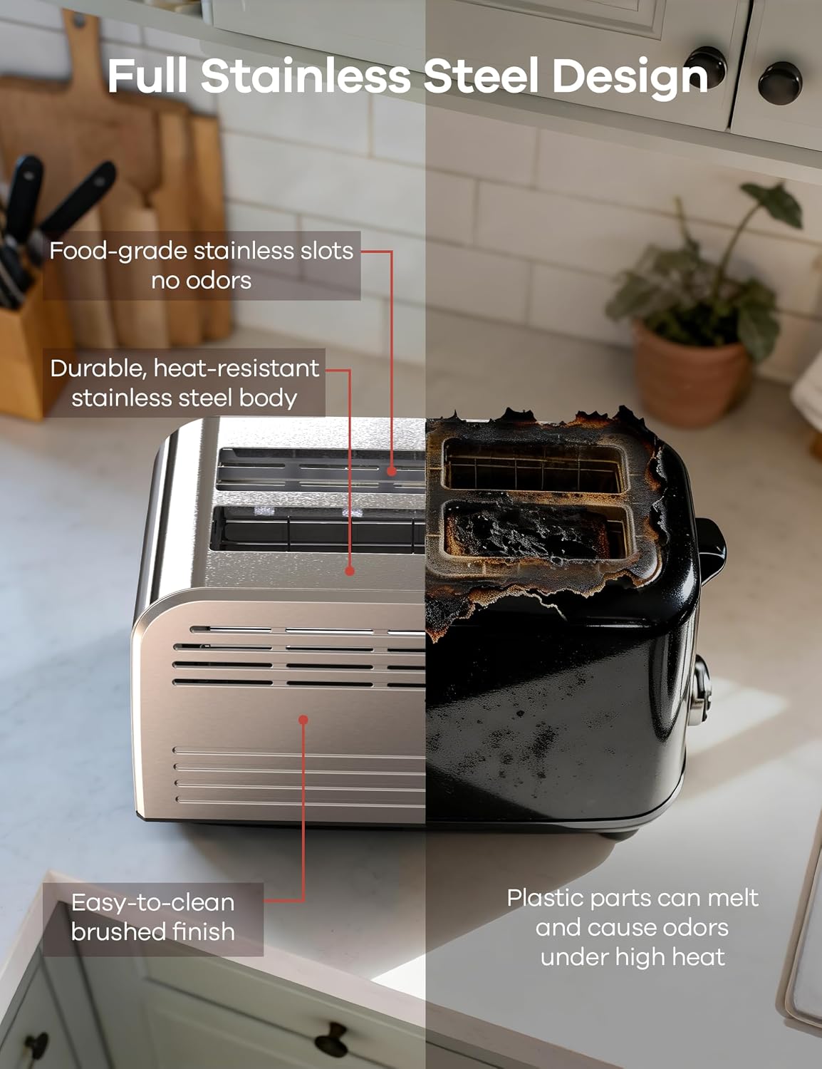 Toaster 2 Slice with Touchscreen Smart Toasters Wide Slot, Max 925W – alternate view
