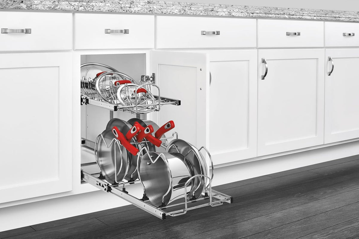 Two-Tier Kitchen Cabinet Pullout Organizer, 12" x 22" – detail