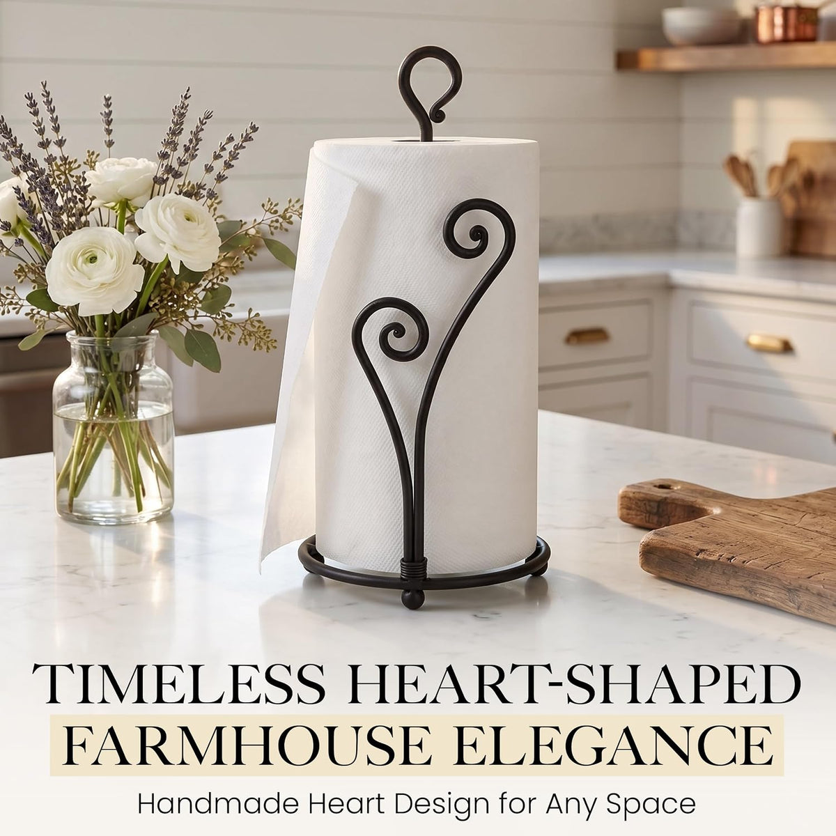 Matte Black Paper Towel Holder Non-Slip Base Countertop – detail