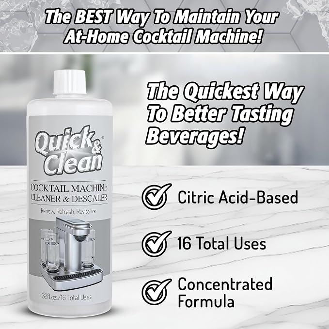 Liquid Cocktail Machine Descaler and Cleaner, Unscented, Biodegradable