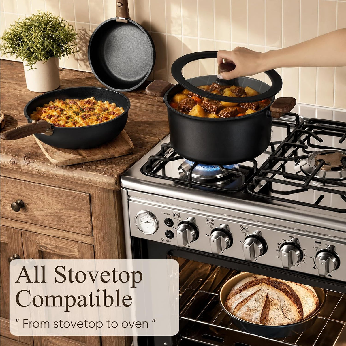 31pcs Pots and Pans Set Non Stick, Detachable Handle Cookware Set – set view