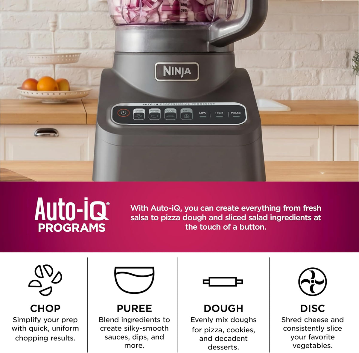 Professional Plus Food Processor, 1000PW, 9-Cup, Grey, BN601 – set view