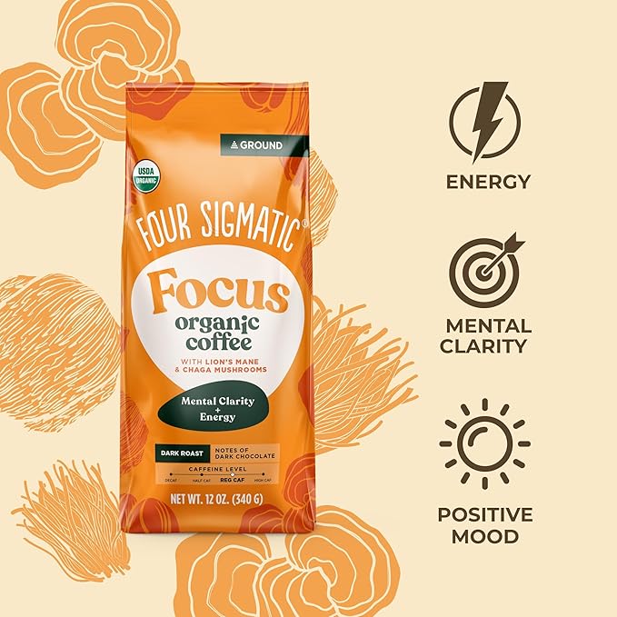 Four Sigmatic Mushroom Ground Coffee, Lion's Mane, 12 Ounce