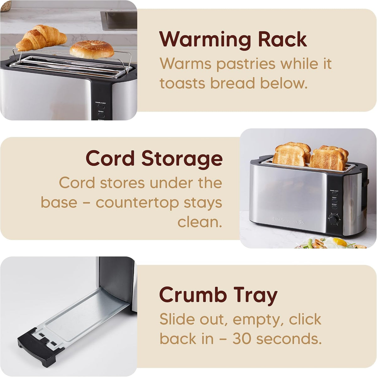 4-Slice Long Slot Toaster, Extra-Wide Slots, 6 Browning – set view