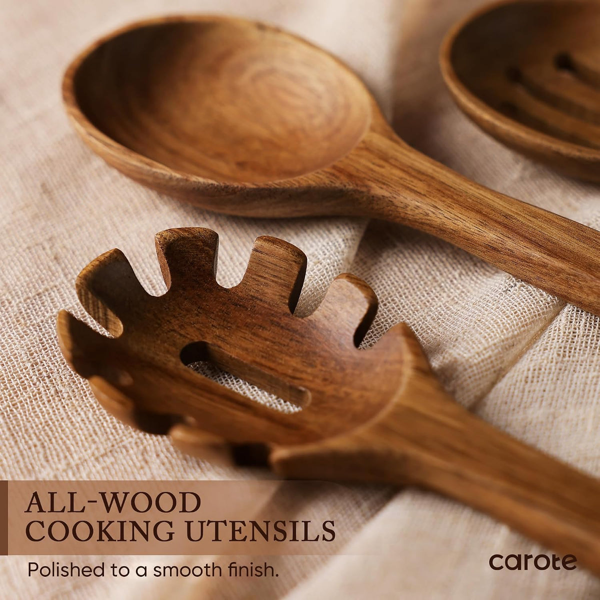 Wooden Utensil Set, 8-Piece Acacia Wood Cooking Utensils – detail