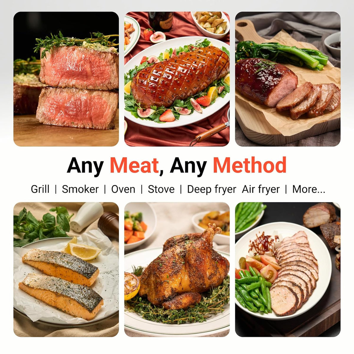 Smart WiFi Wireless Meat Thermometer for Grilling with 2 Probes – set view
