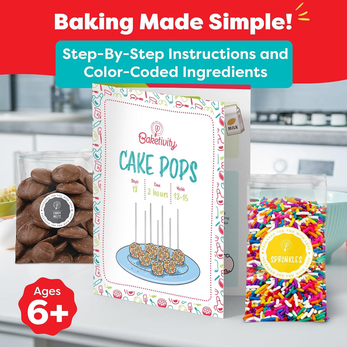 DIY Cake Pop Kids Baking Kit with Pre-Measured Ingredients – detail