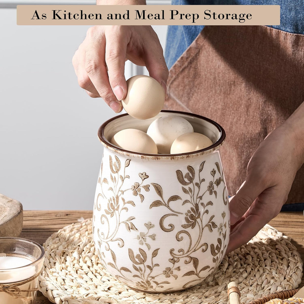 Utensil Holder for Kitchen Counter, Modern Farmhouse Cooking Utensil Holder – set view