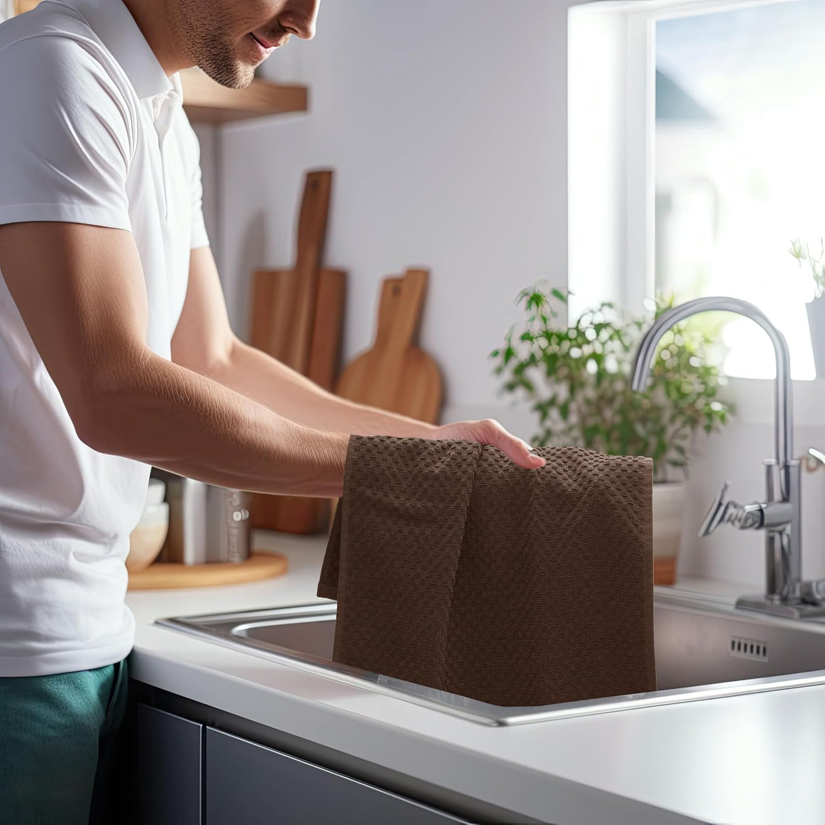 Amazing Kitchen Towel - 12 Pack 100% Cotton Waffle Terry Towel – another angle