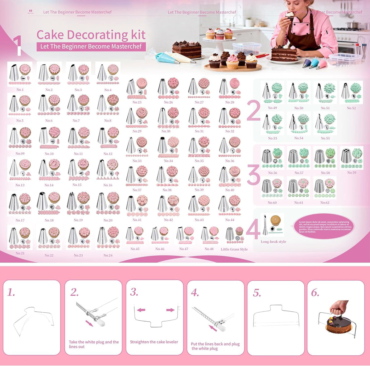 Cake Decorating Kit - Cake Turntable for Decorating with Baking Springform – alternate view