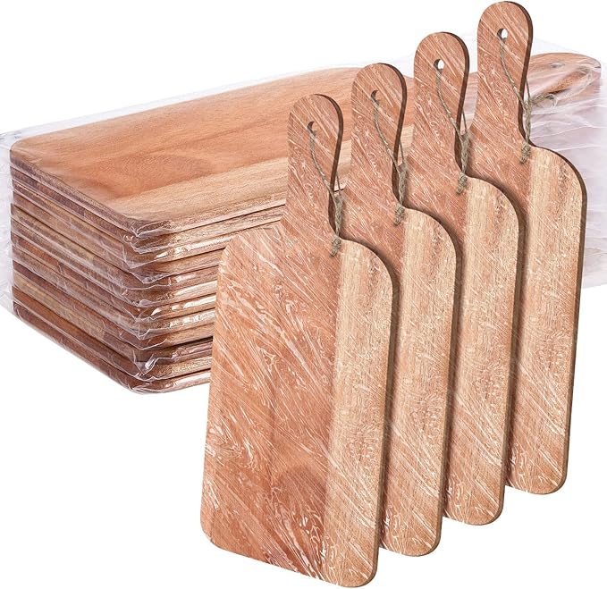 Walnut Wood Cutting Boards with Handles, 12-Piece Set, 15 x 7 Inch