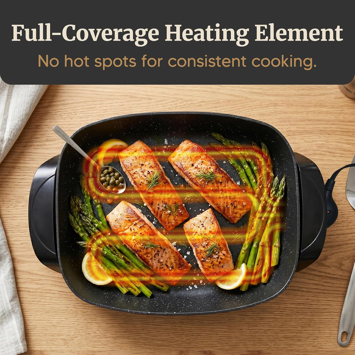 10.5Qt Nonstick Electric Skillet, Extra-Deep 16"x13" – alternate view