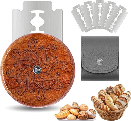 UFO Bread Lame Cutter for Homemade Sourdough,Bread Scorer Tool for Sourdough with 5 Blades and Storage Cover,Slashing Tool Bread Cutting Knife for Artisan Bread and Makers (Octopus)