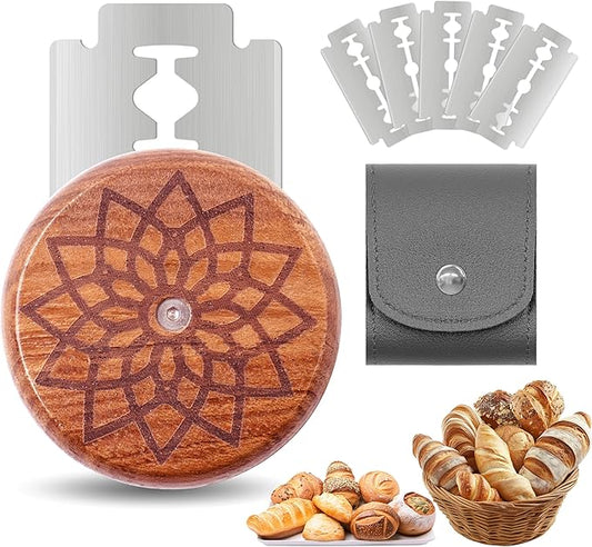 UFO Bread Lame Cutter for Homemade Sourdough,Bread Scorer Tool for Sourdough with 5 Blades and Storage Cover,Slashing Tool Bread Cutting Knife for Artisan Bread and Baguette Makers,Flower
