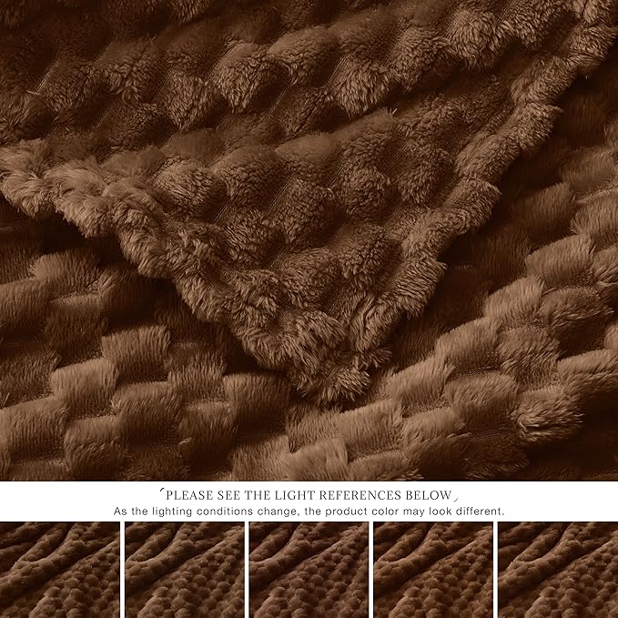 Throw Blanket 50x60 Inch Coffee Soft Microfiber Polyester