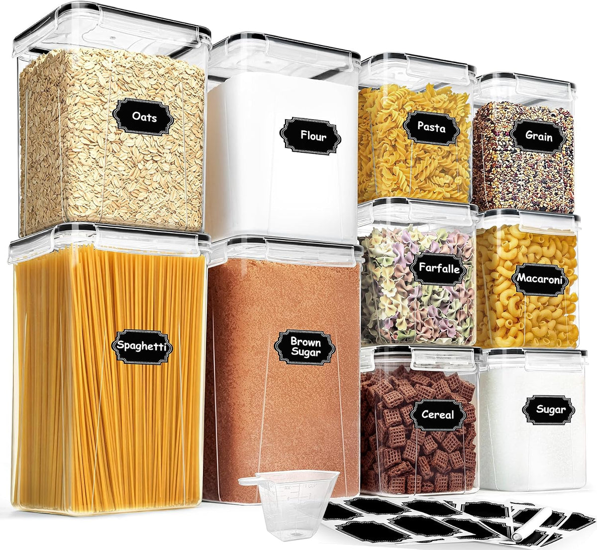 Flour Sugar Storage Containers, 10 Pack Large Airtight Food Storage Containers