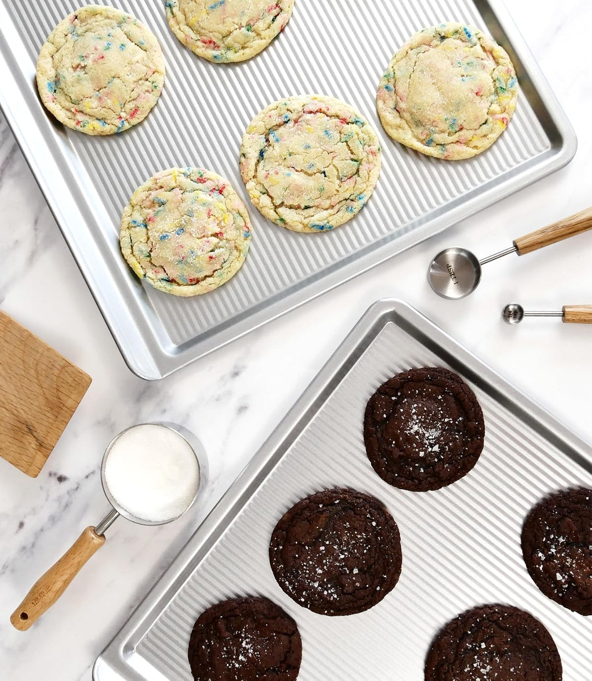 Bakeware Cookie Sheet, Warp Resistant Nonstick Baking Pan, Made in the USA from – features