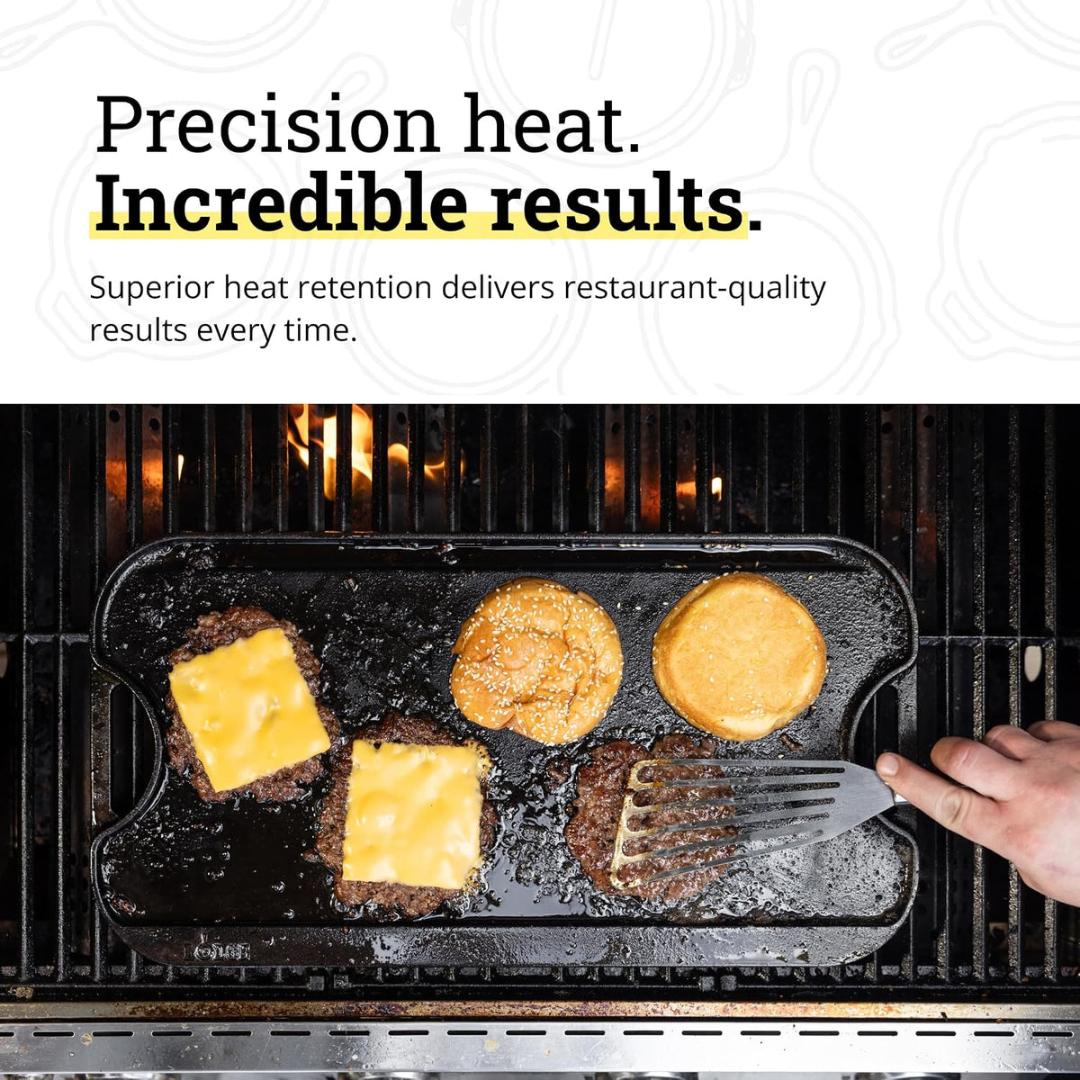 Pro-Grid Reversible Grill/Griddle, PFAS-Free, 20 x 10.5 Inches – close-up