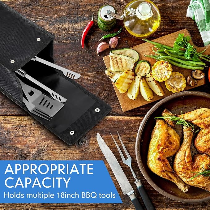 Barbecue Tool Storage Bags, 2-Piece Oxford Cloth Set with Handle and Clip-On