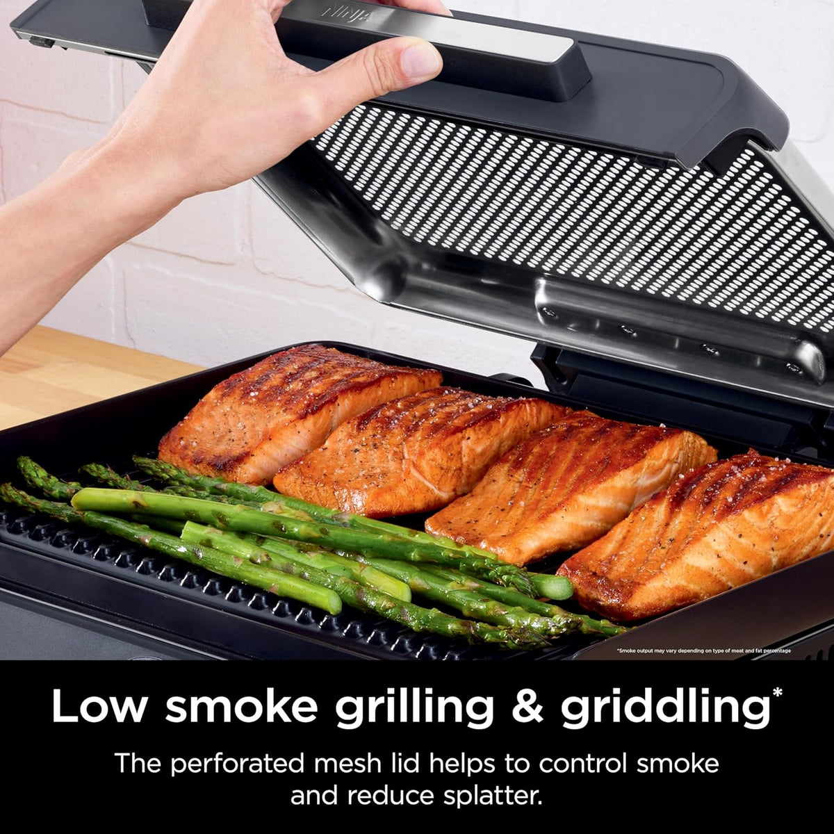 Sizzle™ Indoor Grill & Griddle, 14'', 500°F, Grey/Silver, GR101 – alternate view
