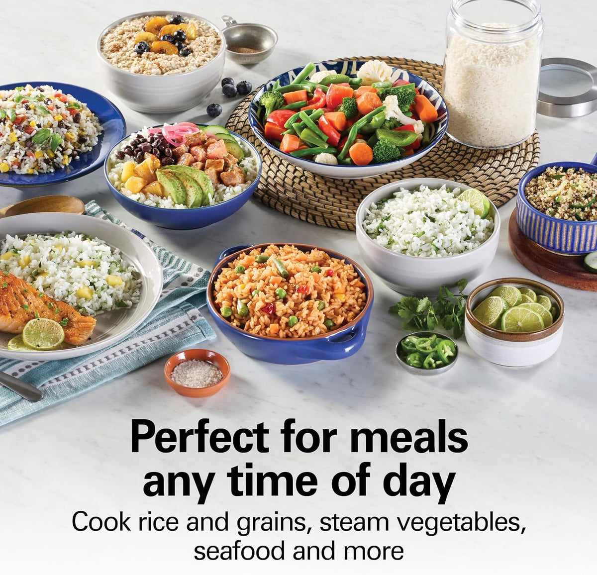 Digital Programmable Rice Cooker & Food Steamer, 8 Cups Cooked (4 Uncooked) – detail