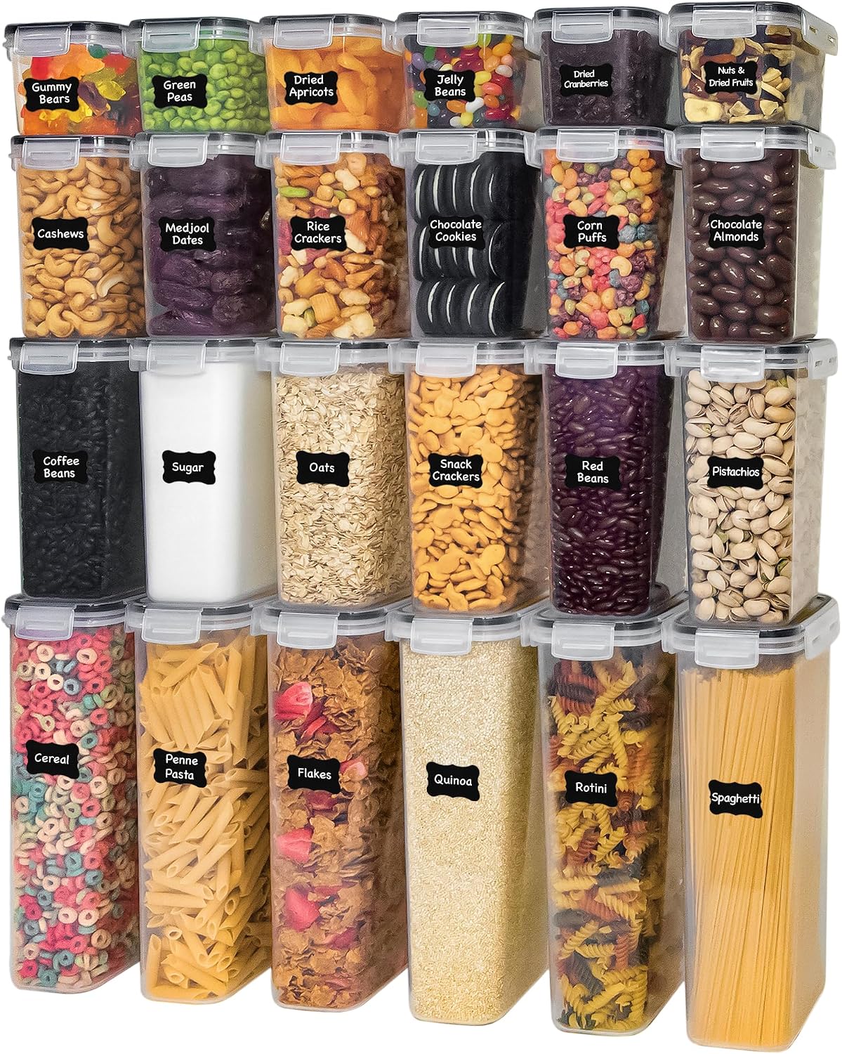 Kitchen Storage Containers with Lids, 48 PCS Airtight Food Storage Containers