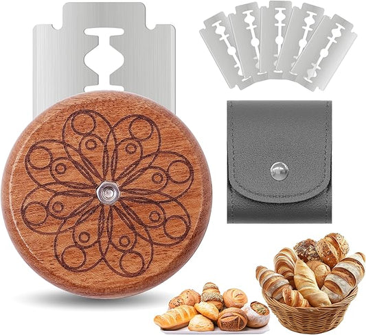 UFO Bread Lame Cutter for Homemade Sourdough,Bread Scorer Tool for Sourdough with 5 Blades and Storage Cover,Slashing Tool Bread Cutting Knife for Artisan Bread and Baguette Makers,Circle