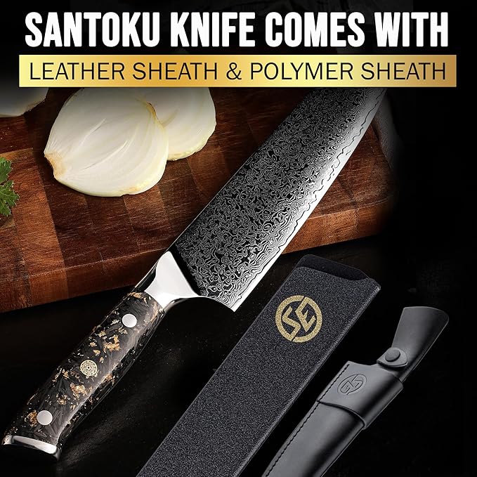 Elite Series 7 Inch Santoku Knife VG10 Damascus Steel – 7in
