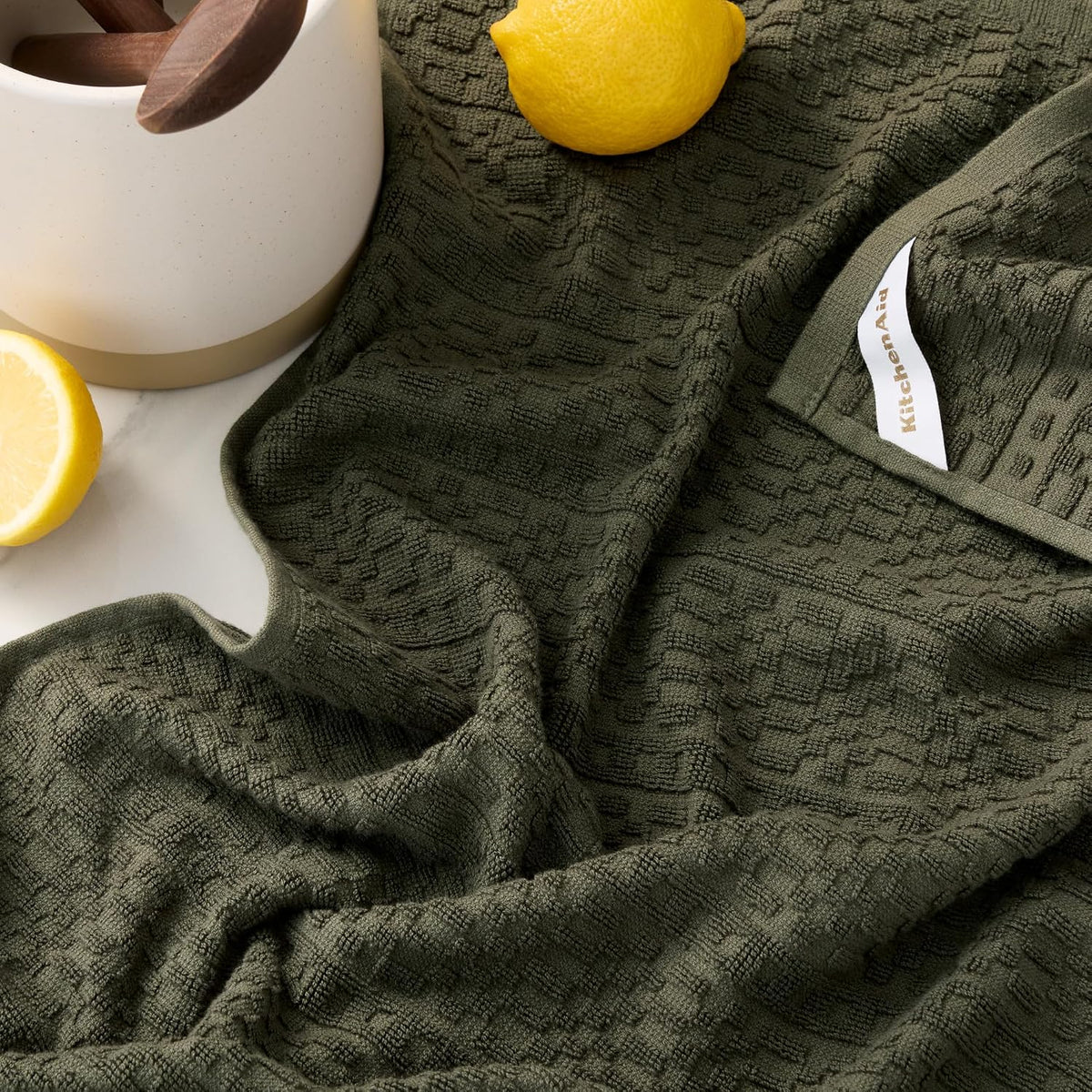 Evergreen Design Series Heavyweight Textured Oversized Kitchen Towels 3-Pack – alternate view