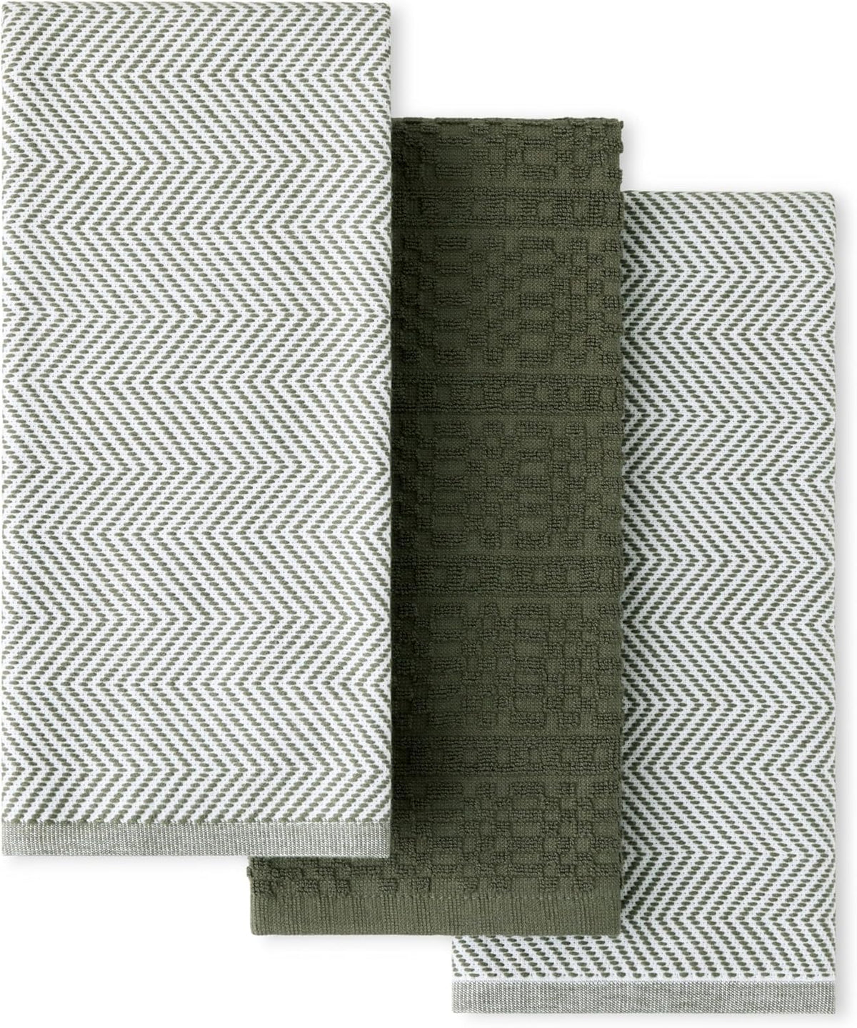 Evergreen Design Series Heavyweight Textured Oversized Kitchen Towels 3-Pack