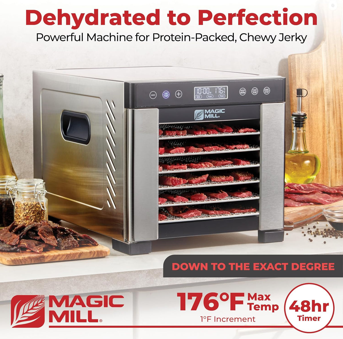 Pro Food Dehydrator Machine | Powerful 600W Rear Fan Even-Drying System | 7 – detail