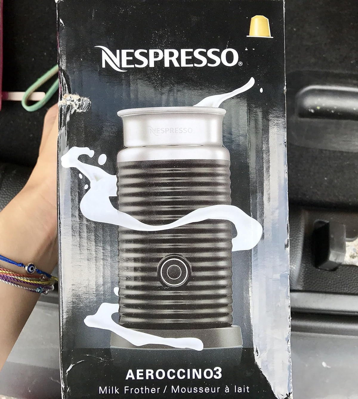 Nestle Aeroccino3 3594 Black Milk Frother – close-up